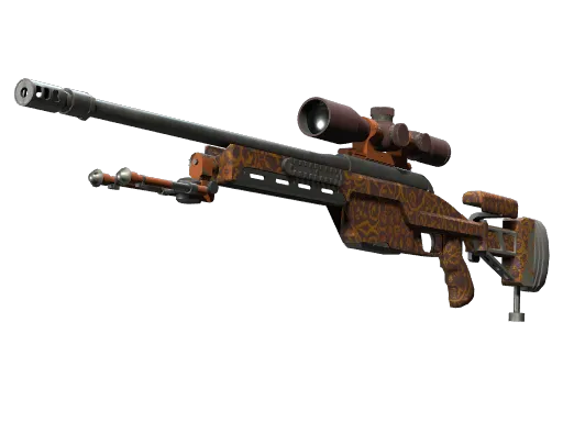 ssg-08-orange-filigree-minimal wear-rare