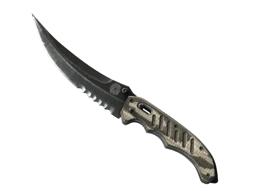 ★-flip-knife-black-laminate-minimal wear-ancient
