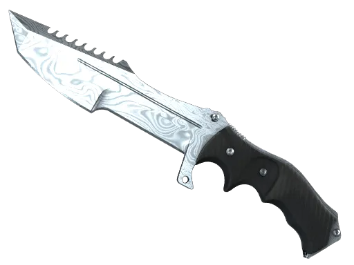 ★-huntsman-knife-damascus-steel-minimal wear-ancient